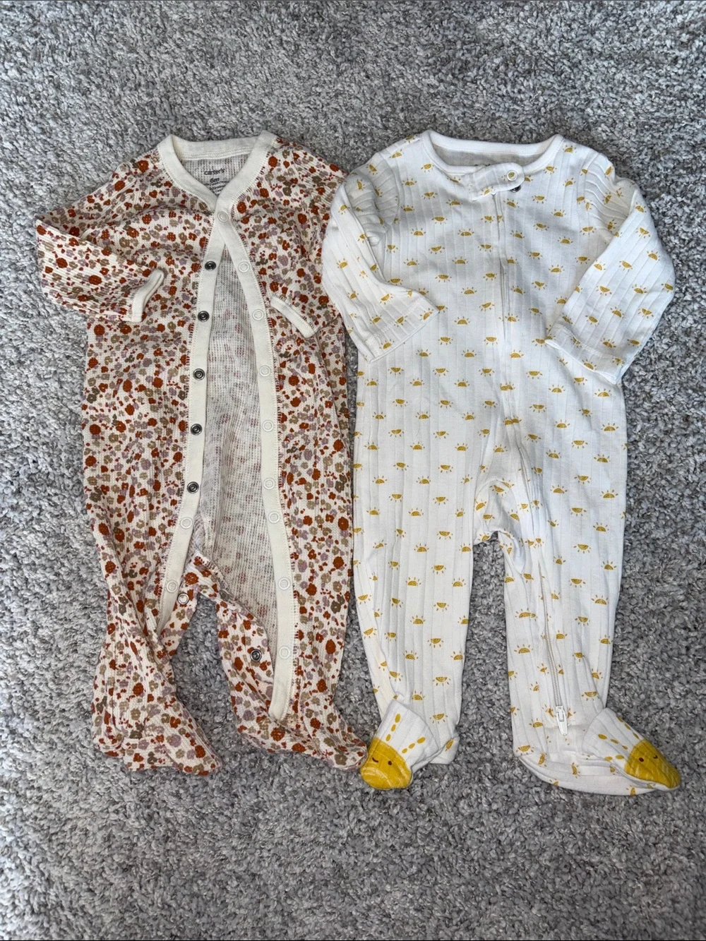 Baby girl 6M One-Piece Footed Sleepers